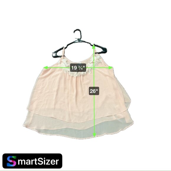 Lauren Conrad Peach Layered Chiffon Cropped Tank Top Floral Y2K Romantic SZ XL - Picture 9 of 9